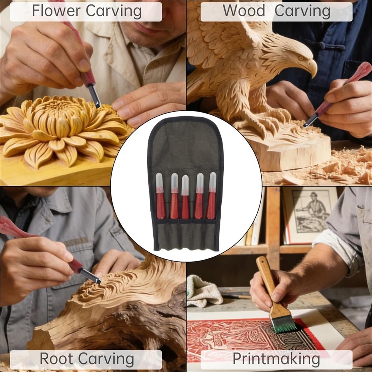 Linocut Carving Tool - مجموعة أدوات نحت الخشب A89X من