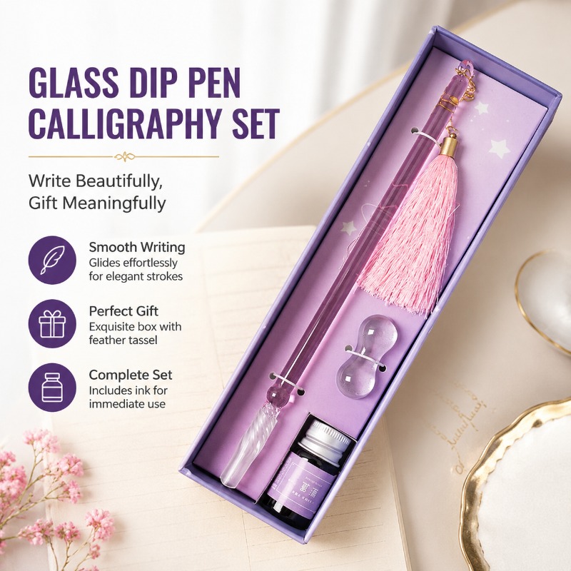Calligraphy Pen Set - طقم قلم زجاجي للخط العربي مع