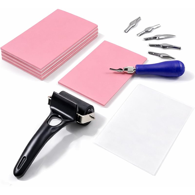 Linocut Carving Tool - مجموعة أدوات طباعة لينوليوم طازجة -