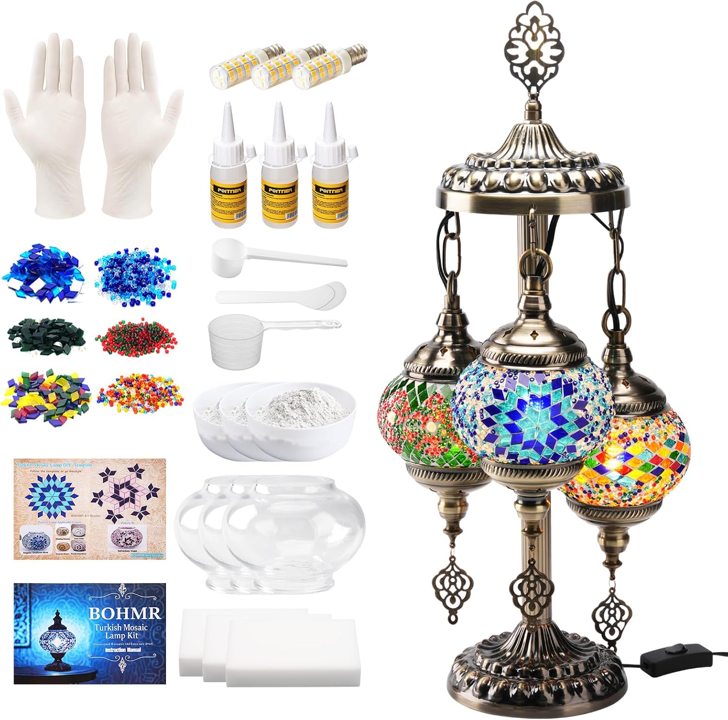 Art Craft And - طقم صنع مصباح تركي فسيفسائي ثلاثي