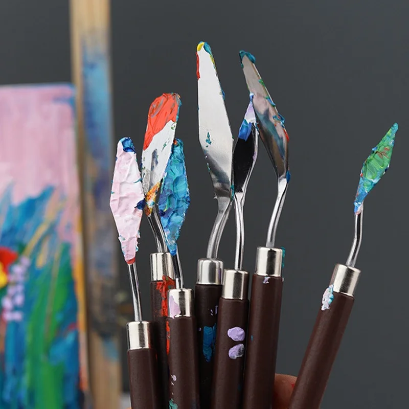 5/7 قطعة مجموعة الفن النفط الل - مراجعة Painting Knife Palette وسعره