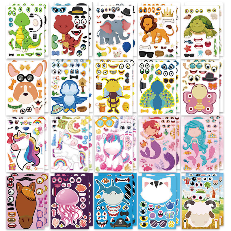 12/24 ورقة اصنع ملصقات وجه حدي - مراجعة Art And Craft Zoo Animals وسعره