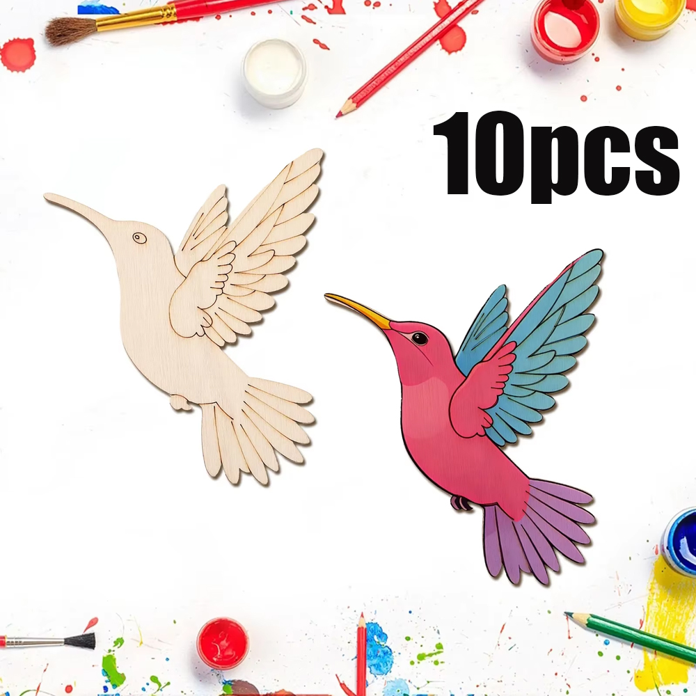 10 قطع من الخشب غير المكتمل عل - مراجعة Art Craft Animals وسعره