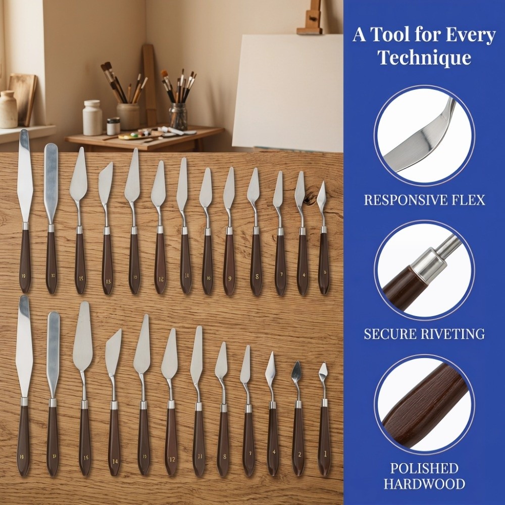 18 قطعة من سكاكين الرسم المصنو - مراجعة Painting Knife Palette وسعره