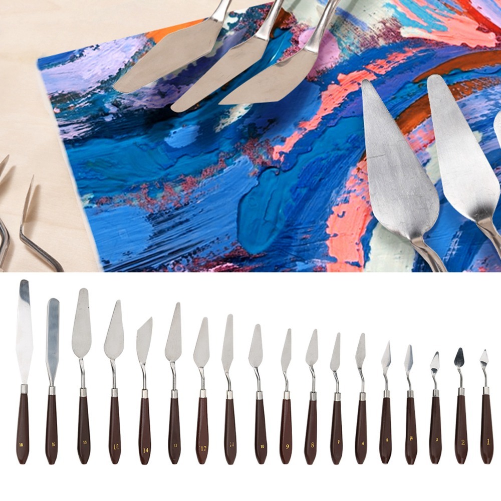 18 قطعة من سكاكين الرسم المصنو - مراجعة Painting Knife Palette وسعره